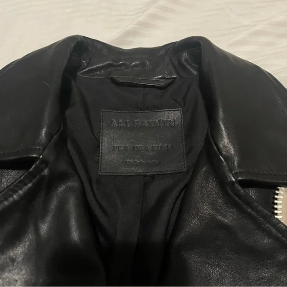 AllSaints Leather Biker Jacket - Picture 4 of 7